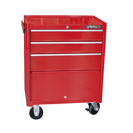 URREA I-Series Roller Cabinet, 3 Drawer, Red, Steel, 38 in W x 33-1/2 in D x 18 in H I27M3